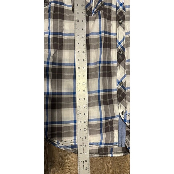 BKE Mens Button Down Shirt Size XL Standard Fit Blue Plaid Casual Pockets Cotton - Picture 4 of 5